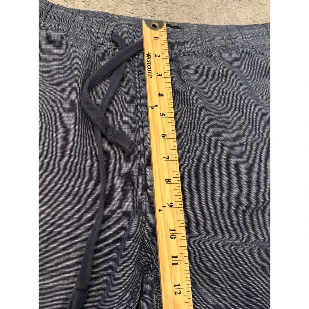 Express Mens Blue Cotton Elastic Waist Drawstring Casual Shorts Size Large